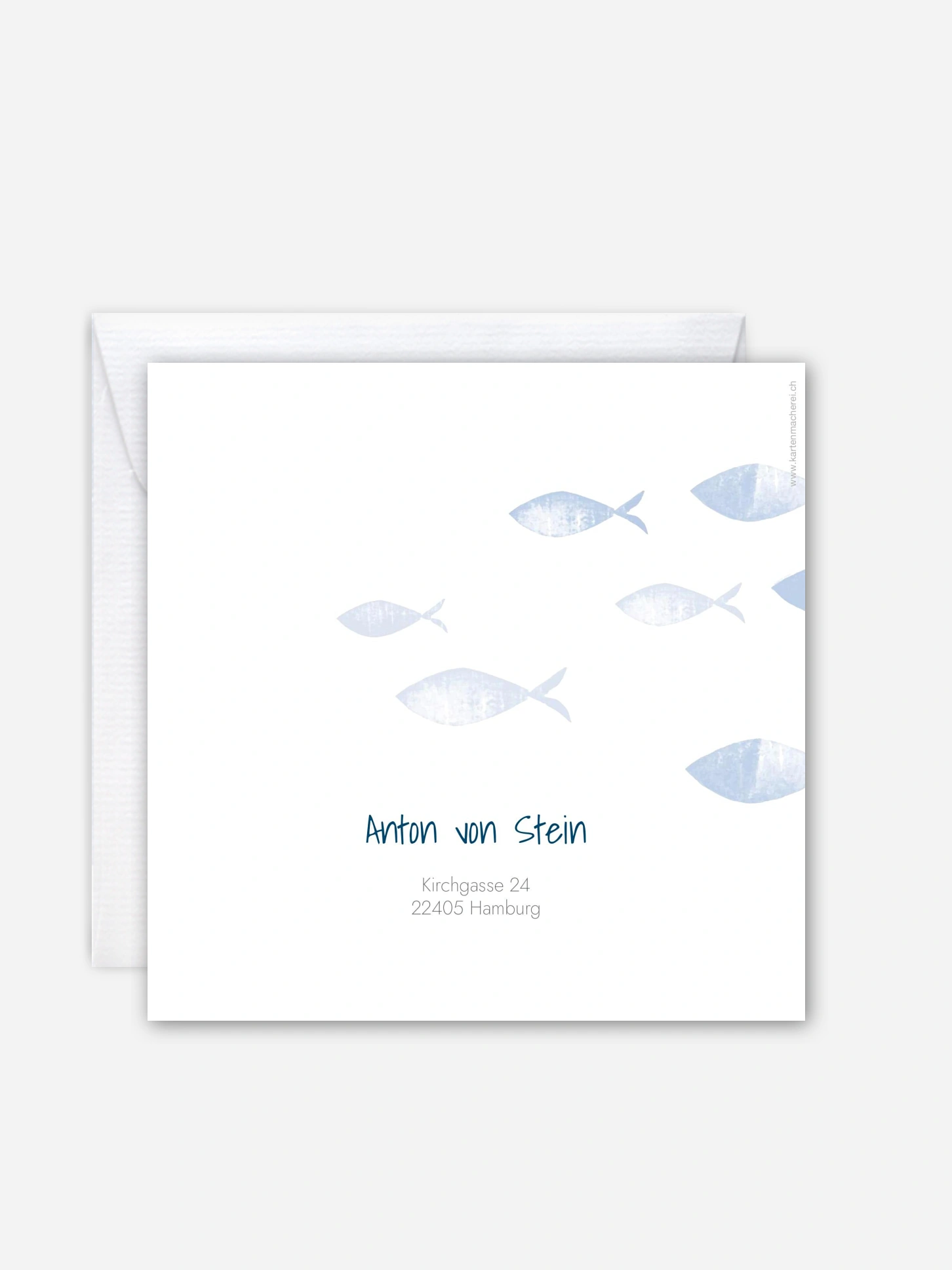 Kommunionseinladung Fischschwarm