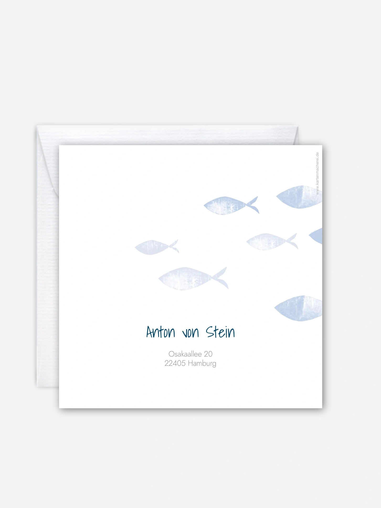 Kommunionseinladung Fischschwarm