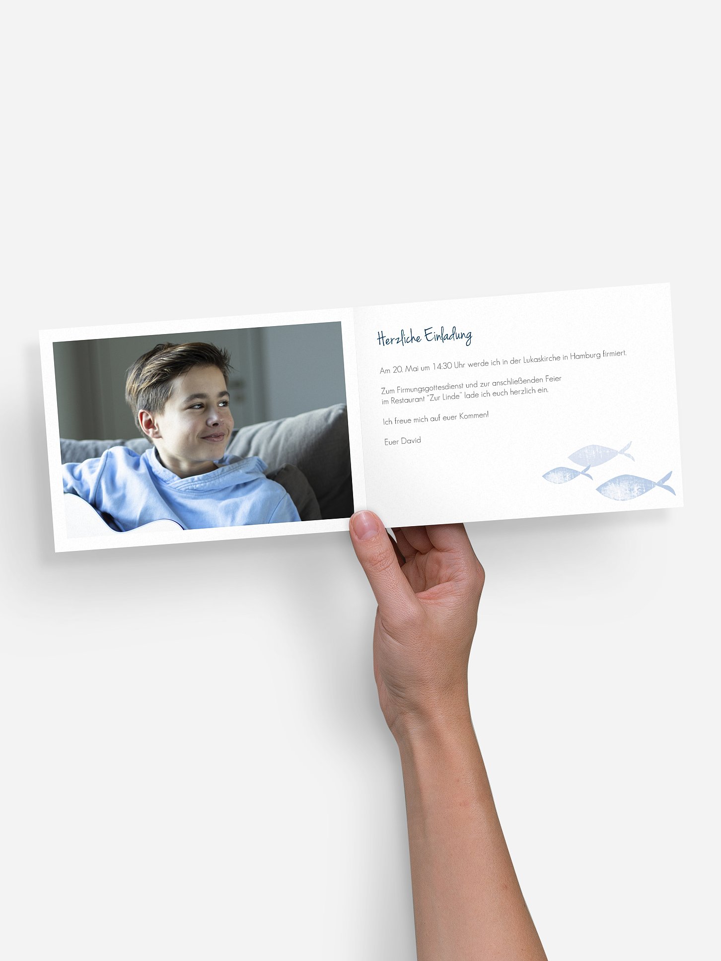 Einladung Firmung Fischschwarm