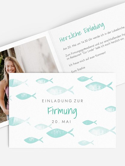 Einladung Firmung Fischschwarm