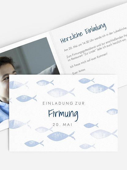 Einladung Firmung Fischschwarm