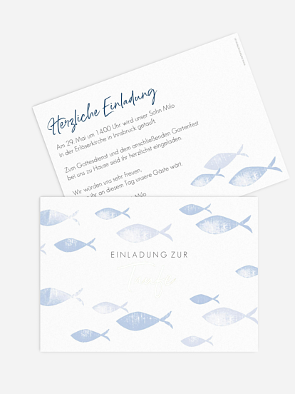 Taufeinladung Fischschwarm