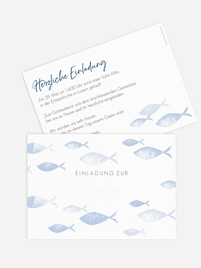 Taufeinladung Fischschwarm