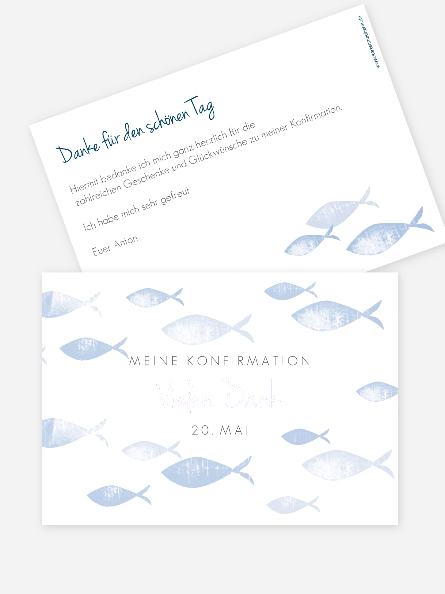 Danksagung Konfirmation Fischschwarm