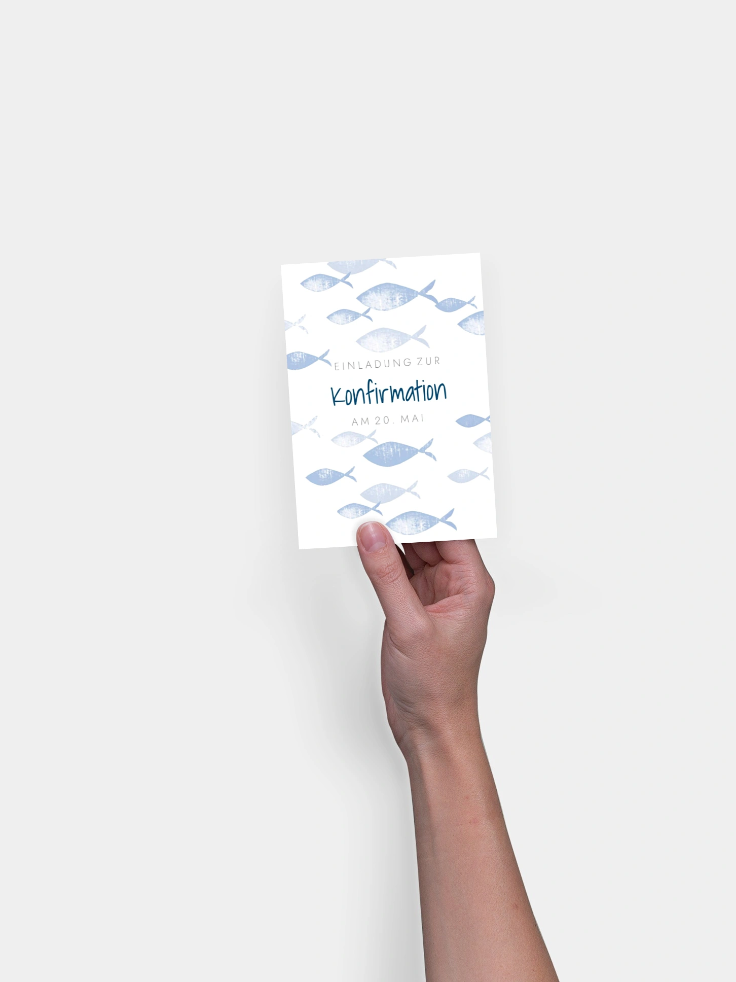 Konfirmationseinladung Fischschwarm