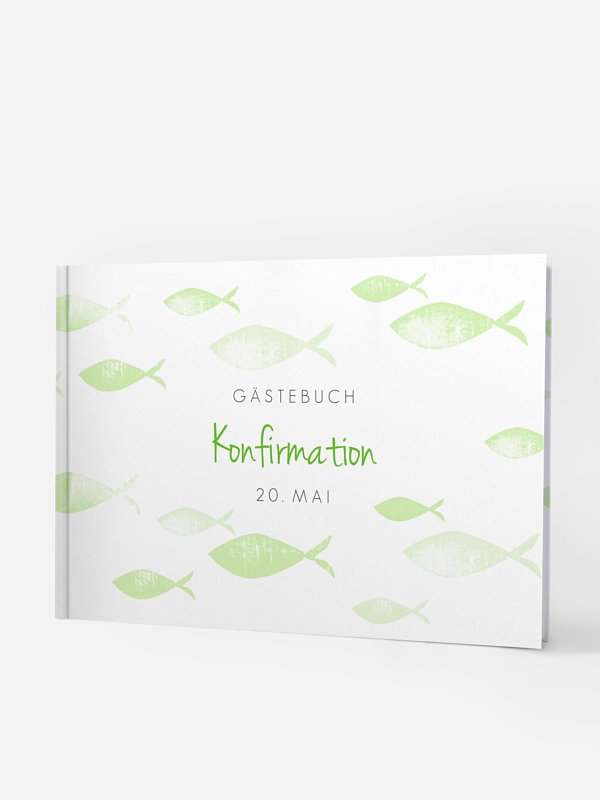 Gästebuch zur Konfirmation Fischschwarm