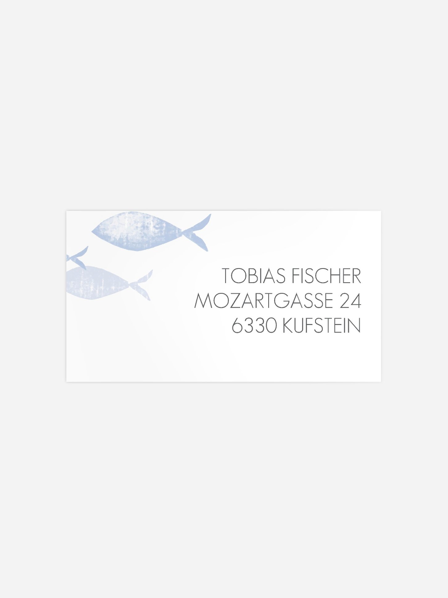 Empfängeraufkleber Konfirmation und Kommunion Fischschwarm