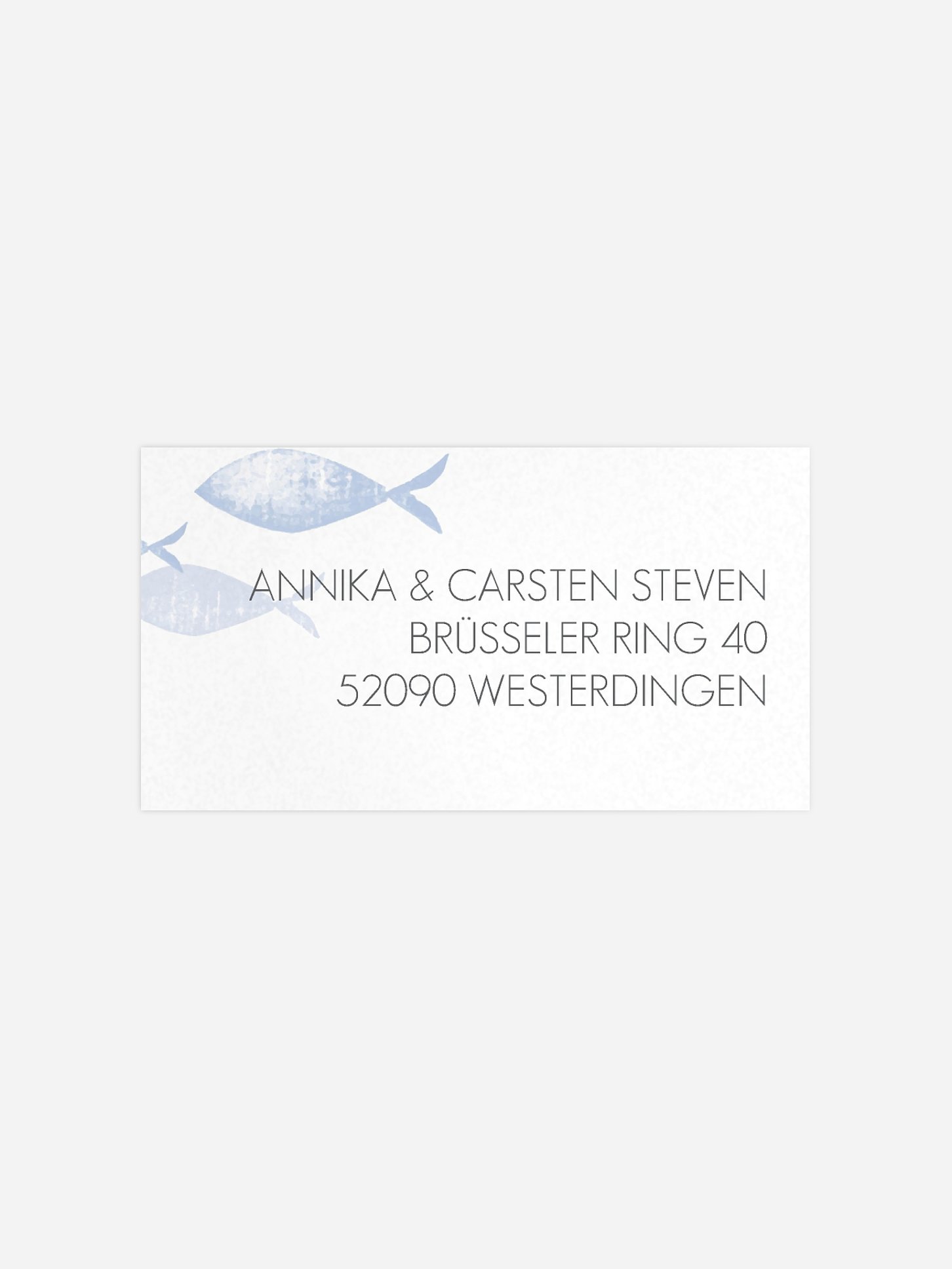 Empfängeraufkleber Konfirmation und Kommunion Fischschwarm