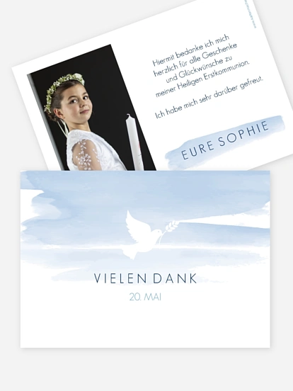 Danksagung Kommunion Aquarellbild