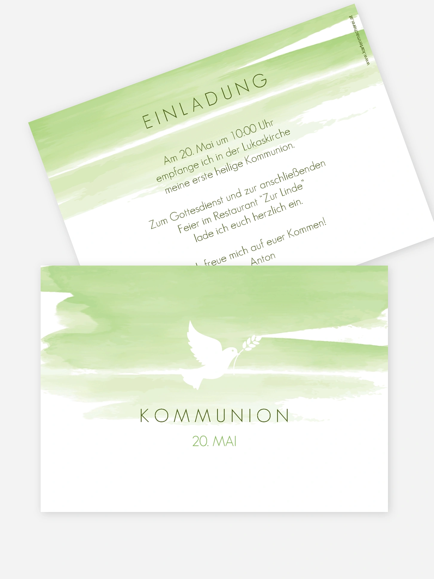 Kommunionseinladung Aquarellbild