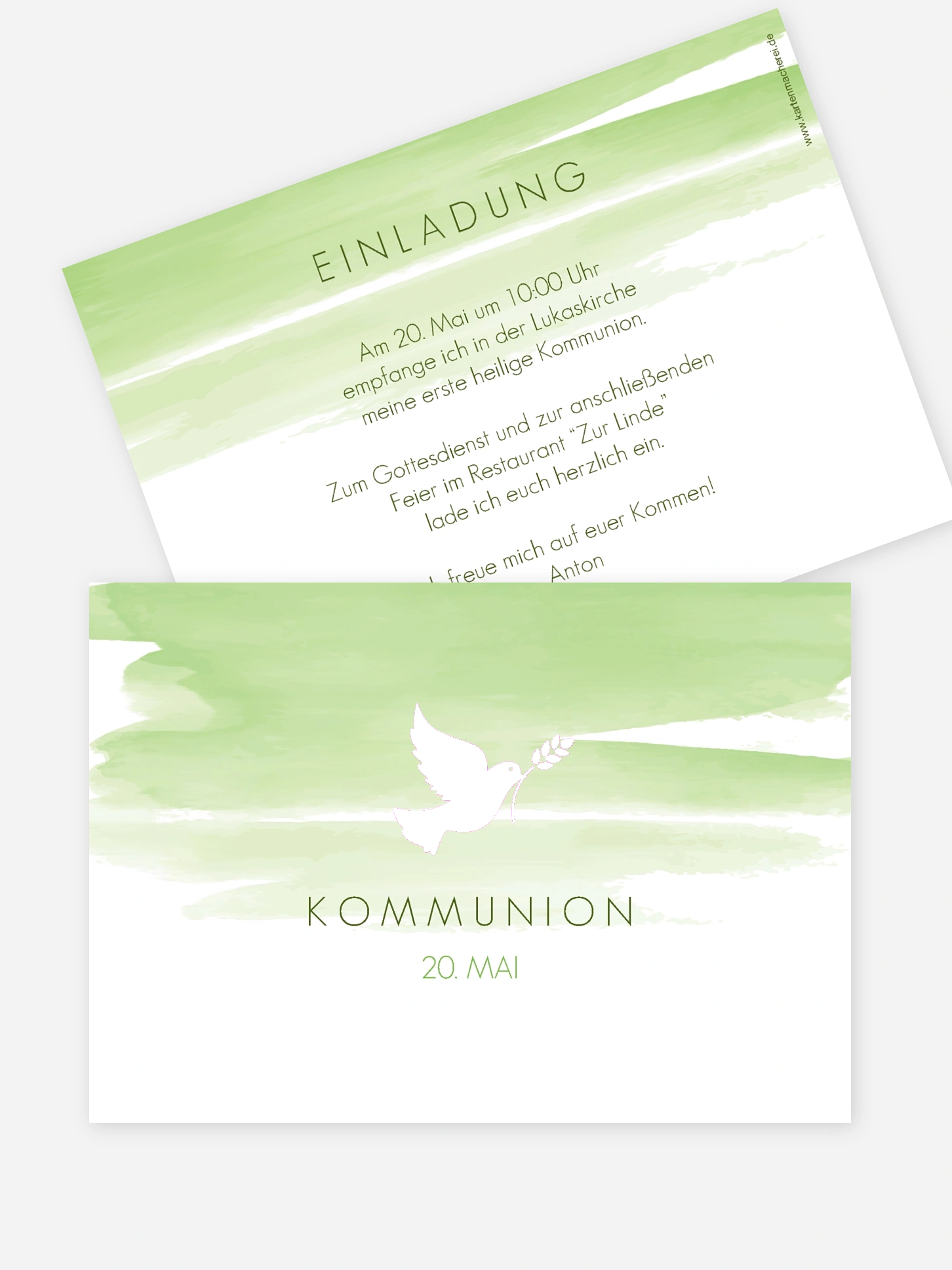 Kommunionseinladung Aquarellbild
