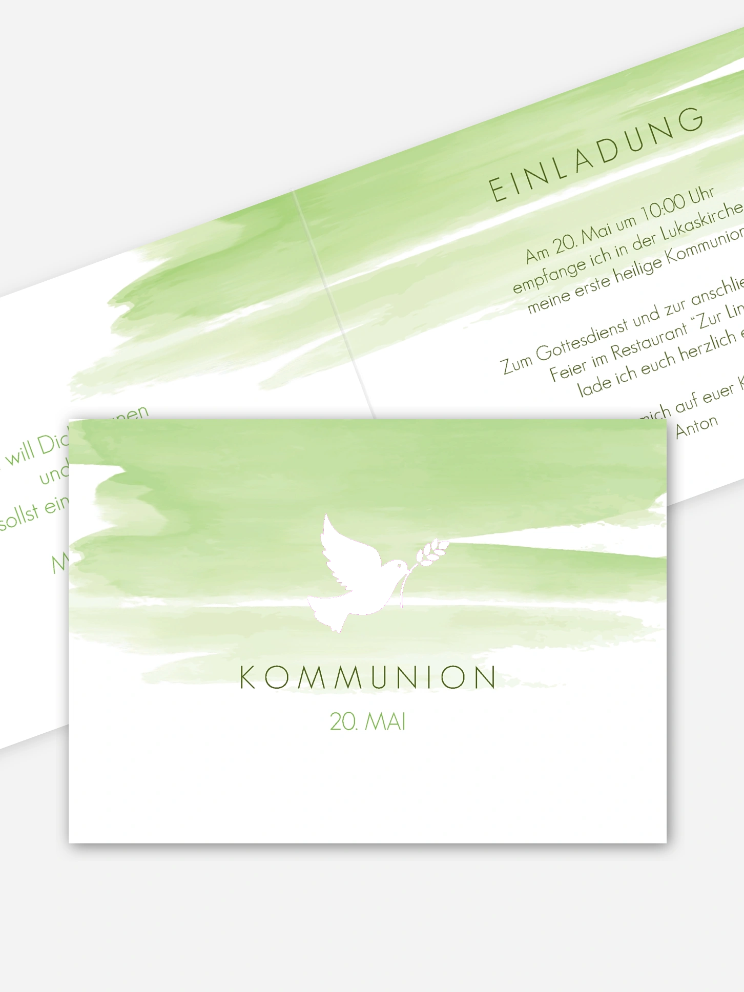 Kommunionseinladung Aquarellbild