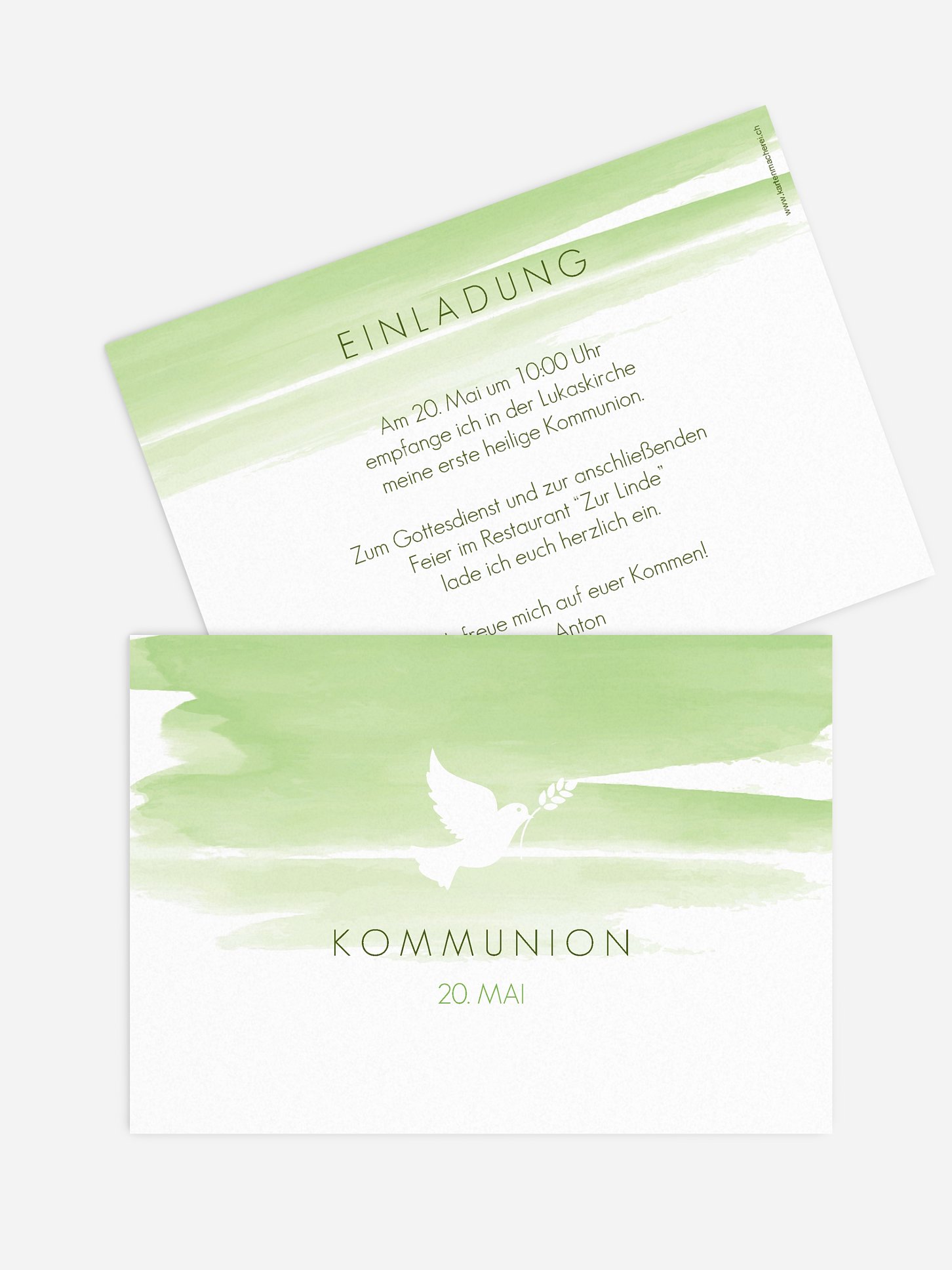 Kommunionseinladung Aquarellbild