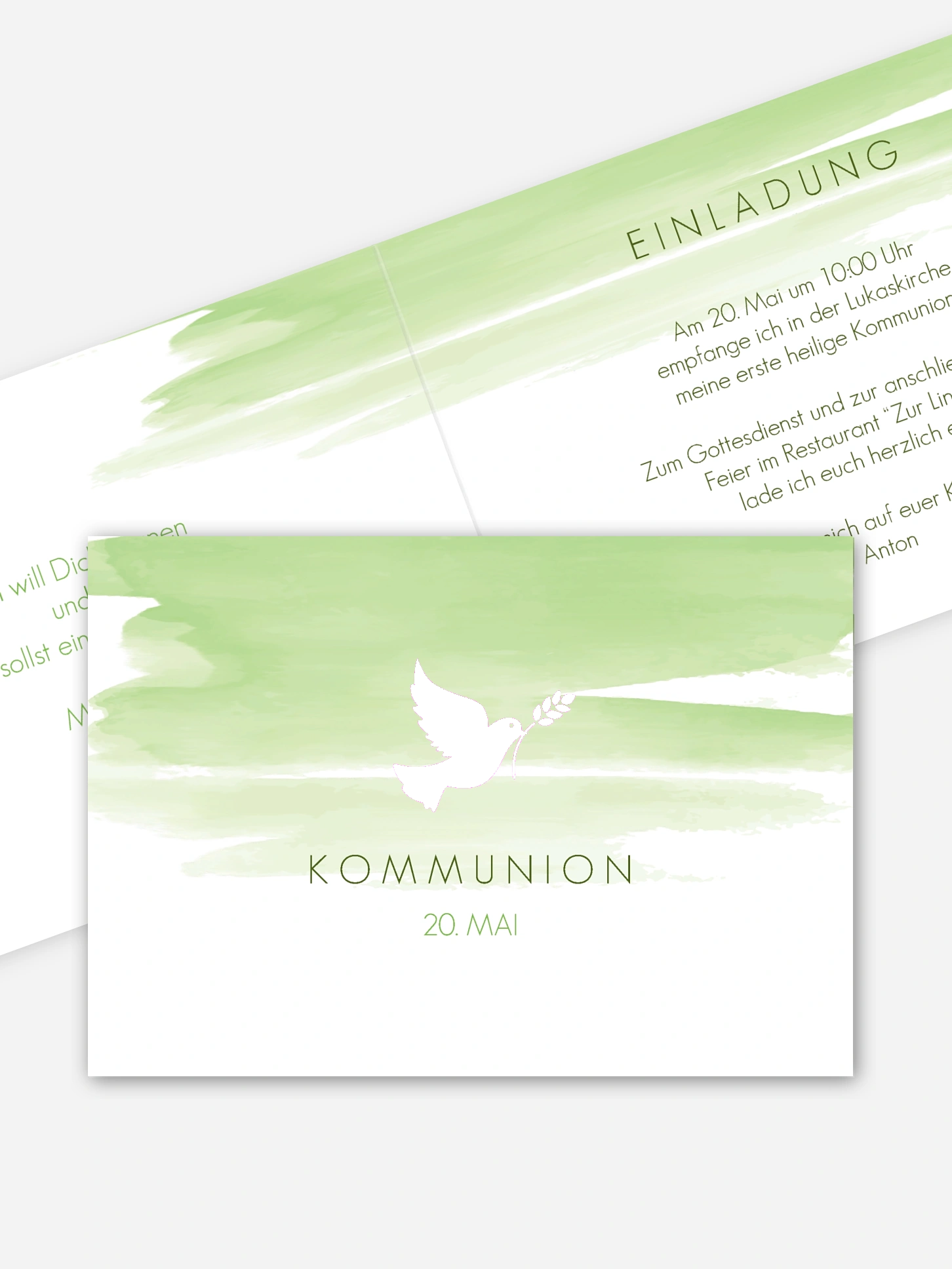 Kommunionseinladung Aquarellbild