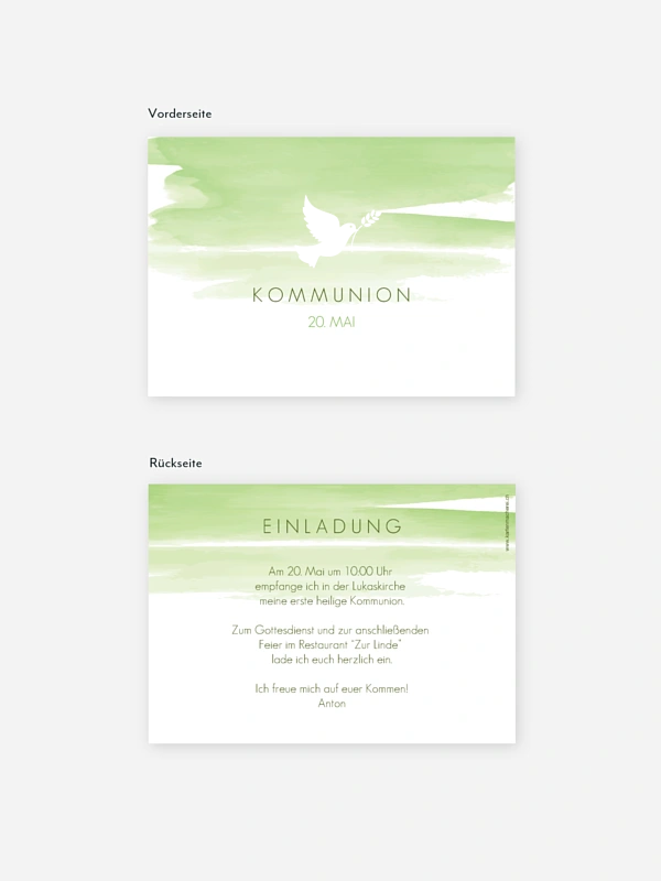 Kommunionseinladung Aquarellbild