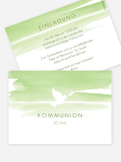 Kommunionseinladung Aquarellbild