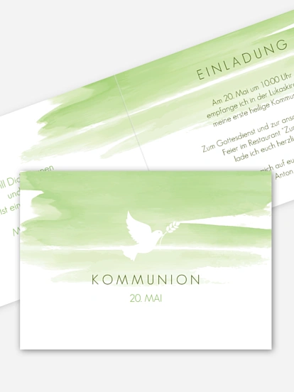 Kommunionseinladung Aquarellbild