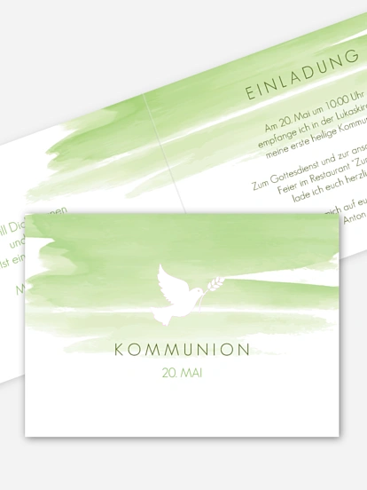 Kommunionseinladung Aquarellbild