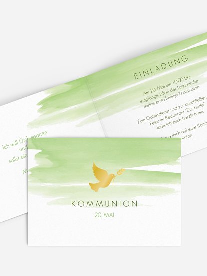Kommunionseinladung Aquarellbild