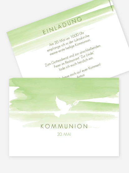 Kommunionseinladung Aquarellbild