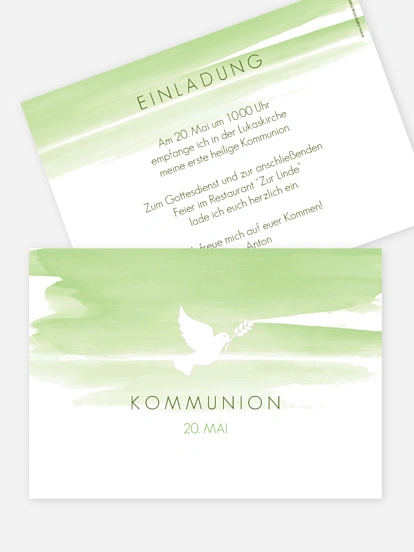 Kommunionseinladung Aquarellbild