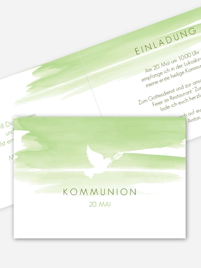 Kommunionseinladung Aquarellbild