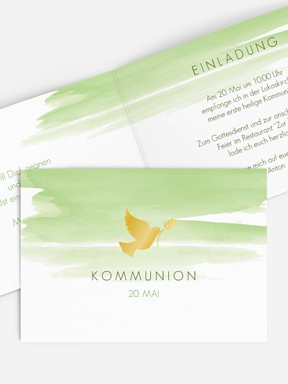 Kommunionseinladung Aquarellbild