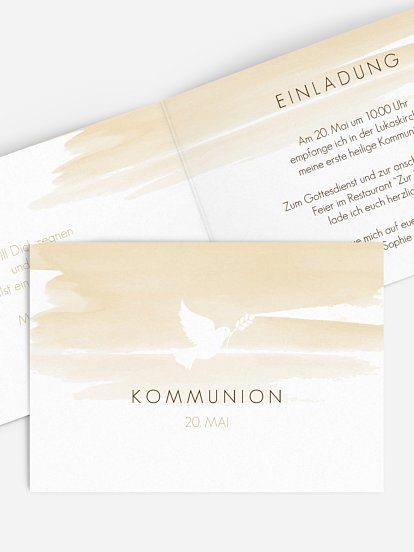 Kommunionseinladung Aquarellbild