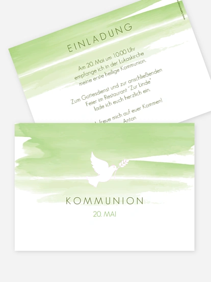 Kommunionseinladung Aquarellbild