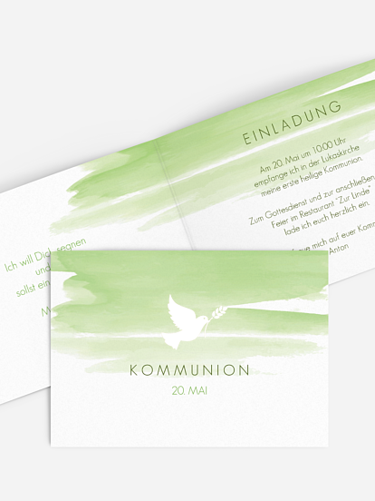 Kommunionseinladung Aquarellbild