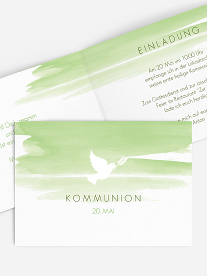 Kommunionseinladung Aquarellbild