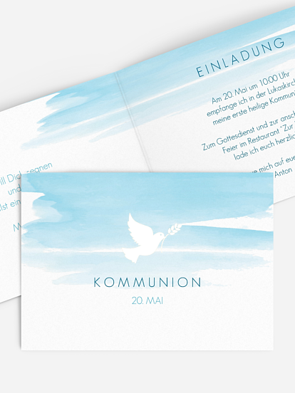 Kommunionseinladung Aquarellbild