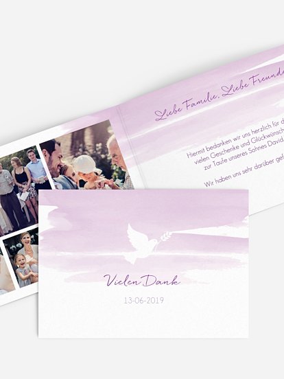 Dankeskarte Taufe Aquarellbild