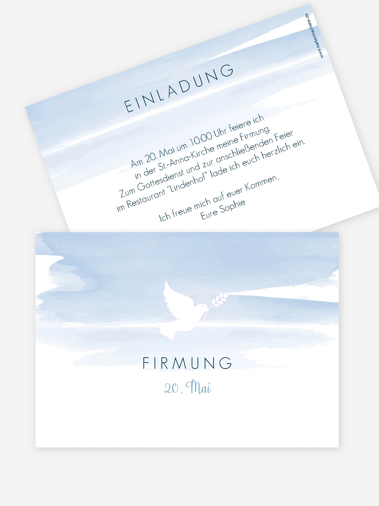 Einladung Firmung Aquarellbild