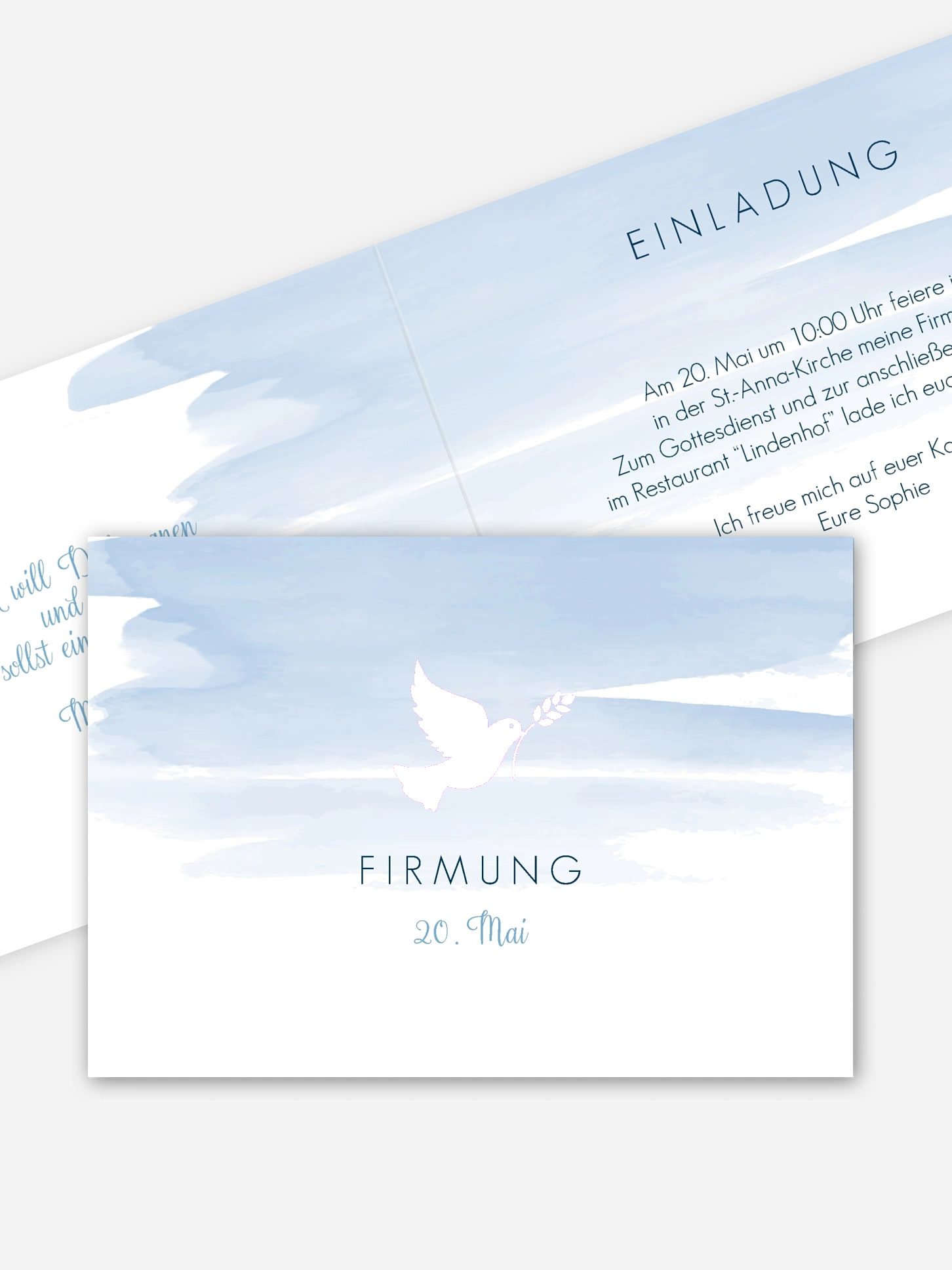 Einladung Firmung Aquarellbild