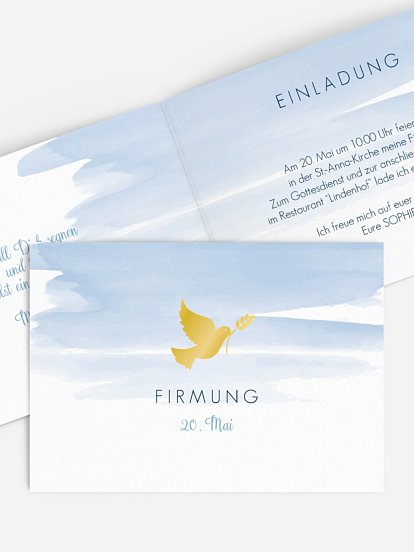 Einladung Firmung Aquarellbild