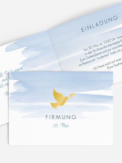 Einladung Firmung Aquarellbild