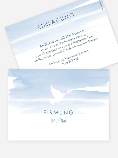 Einladung Firmung Aquarellbild