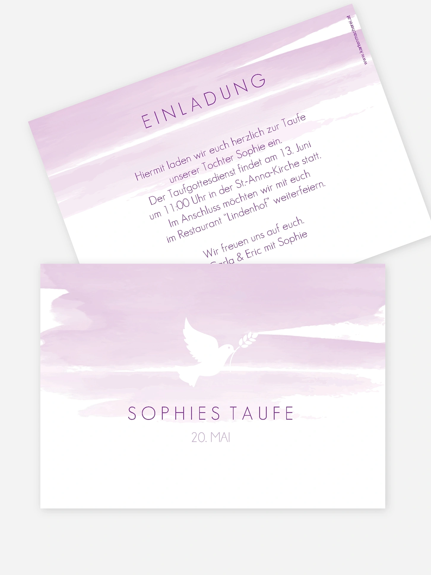 Taufeinladung Aquarellbild