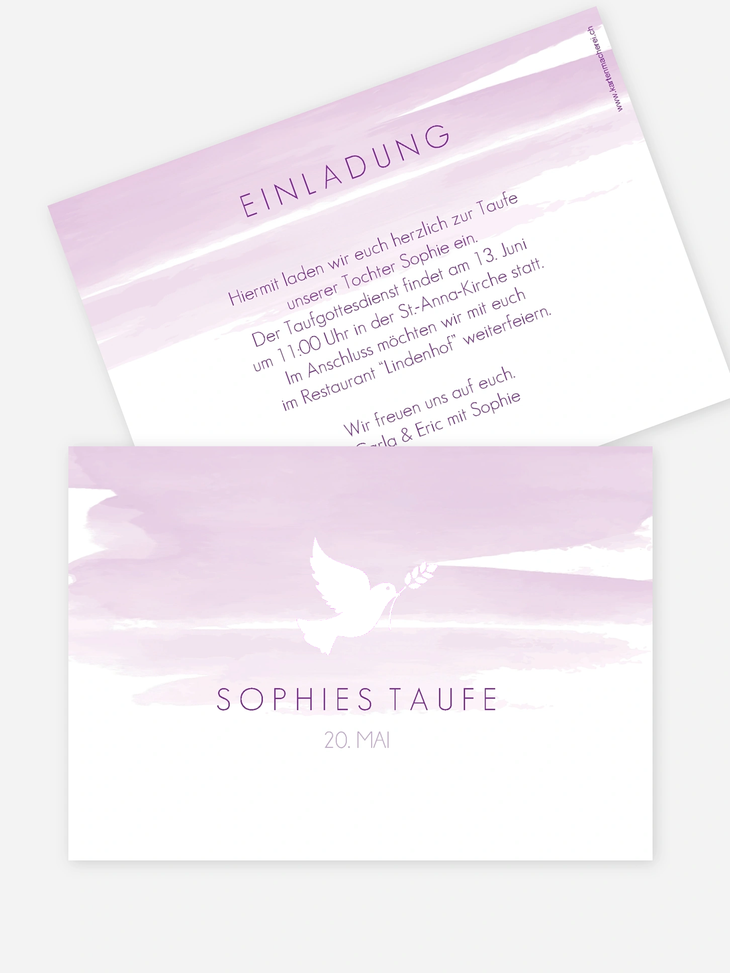 Taufeinladung Aquarellbild