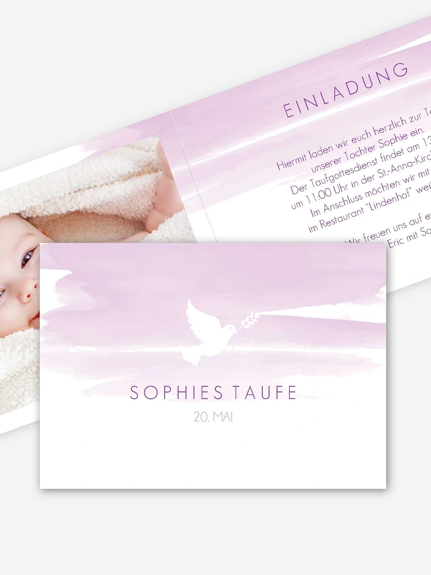 Taufeinladung Aquarellbild