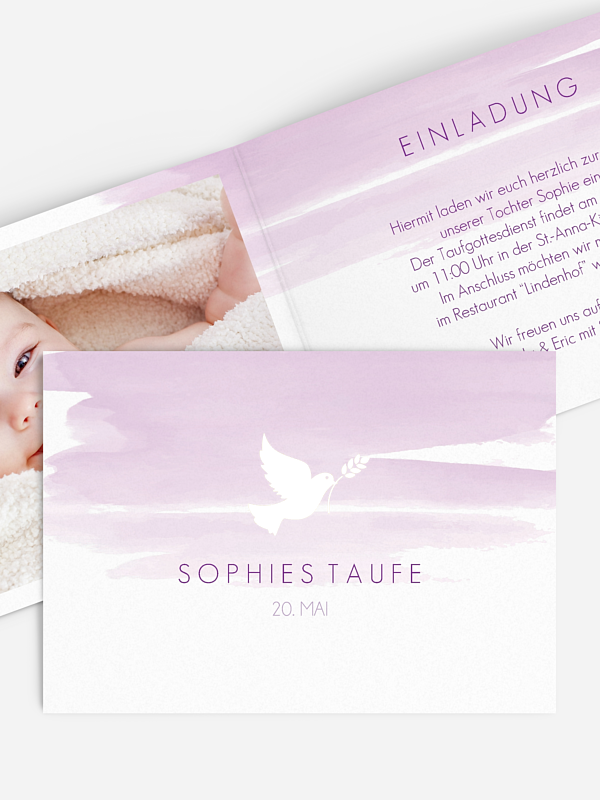 Taufeinladung Aquarellbild