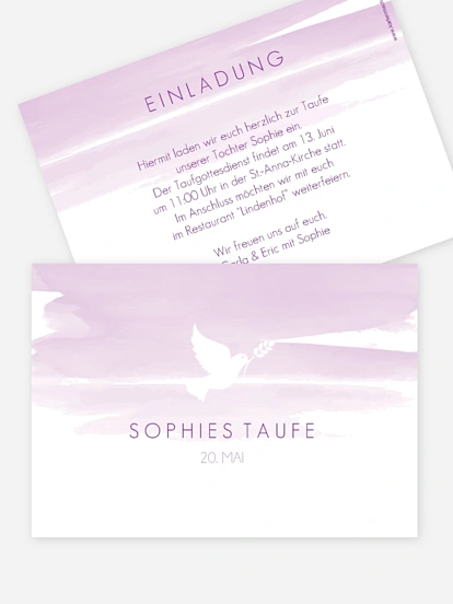 Taufeinladung Aquarellbild