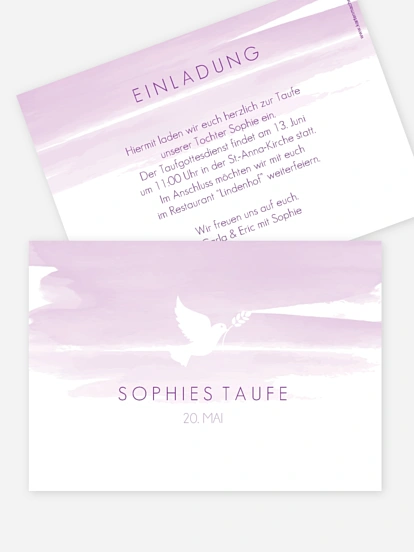 Taufeinladung Aquarellbild