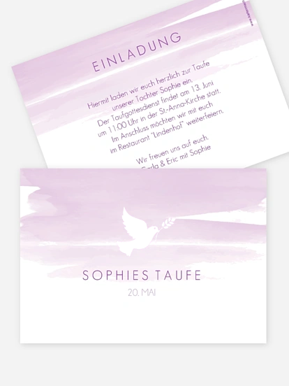 Taufeinladung Aquarellbild