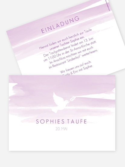 Taufeinladung Aquarellbild