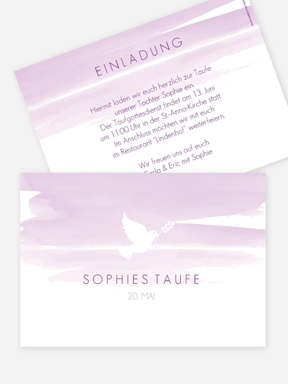 Taufeinladung Aquarellbild