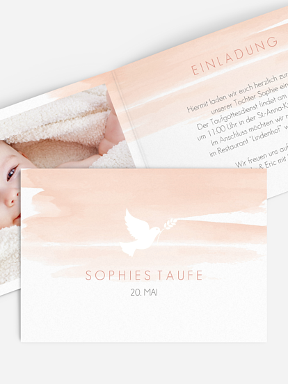 Taufeinladung Aquarellbild