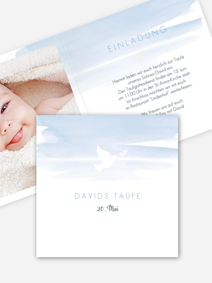 Taufeinladung Aquarellbild