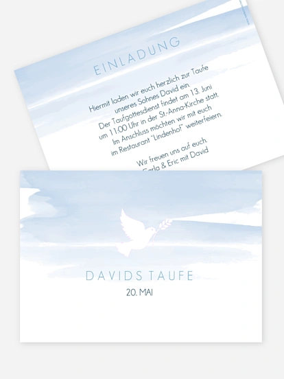Taufeinladung Aquarellbild